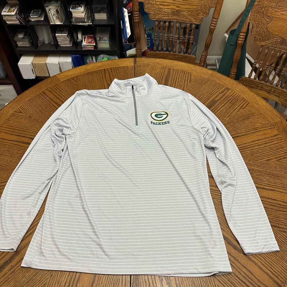 Packers Gray Striped Long Sleeve Men's Tee